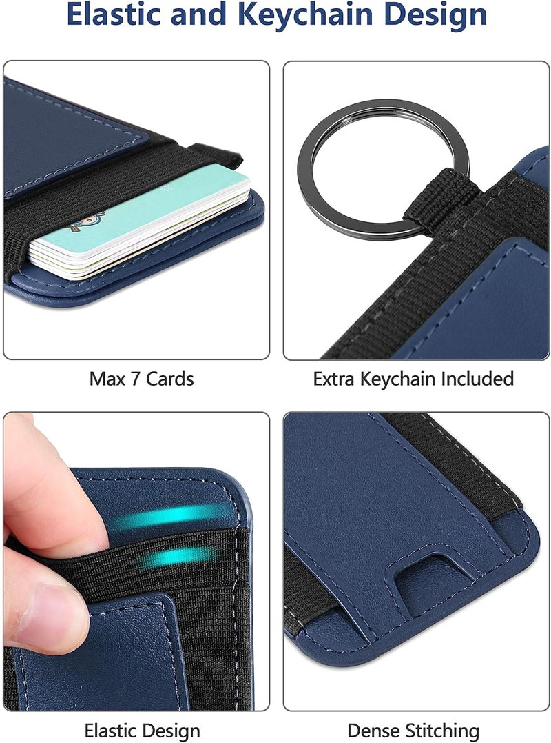 ExtreLife For Magsafe Wallet, Strongest Magnetic Wallet for iPhone 17/16/15/14/13/12 Series, for Magsafe Card Holder with 2 Card Slots, Magnetic Card Holder, Vegan Leather, Hold 7 Cards, Slim, Navy Blue - Image 3